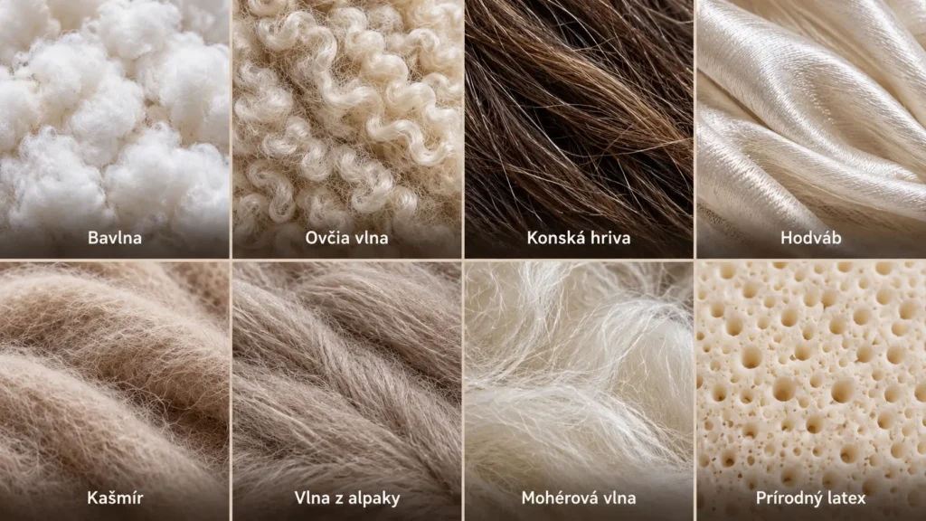 Prírodné materiály v matracoch – bavlna, vlna, konská hriva, hodváb, kašmír a latex